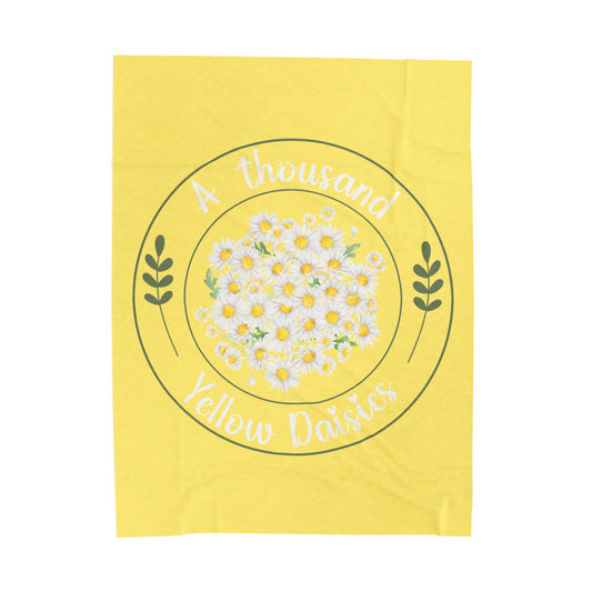 A Thousand Yellow Daisies Velveteen Plush Blanket