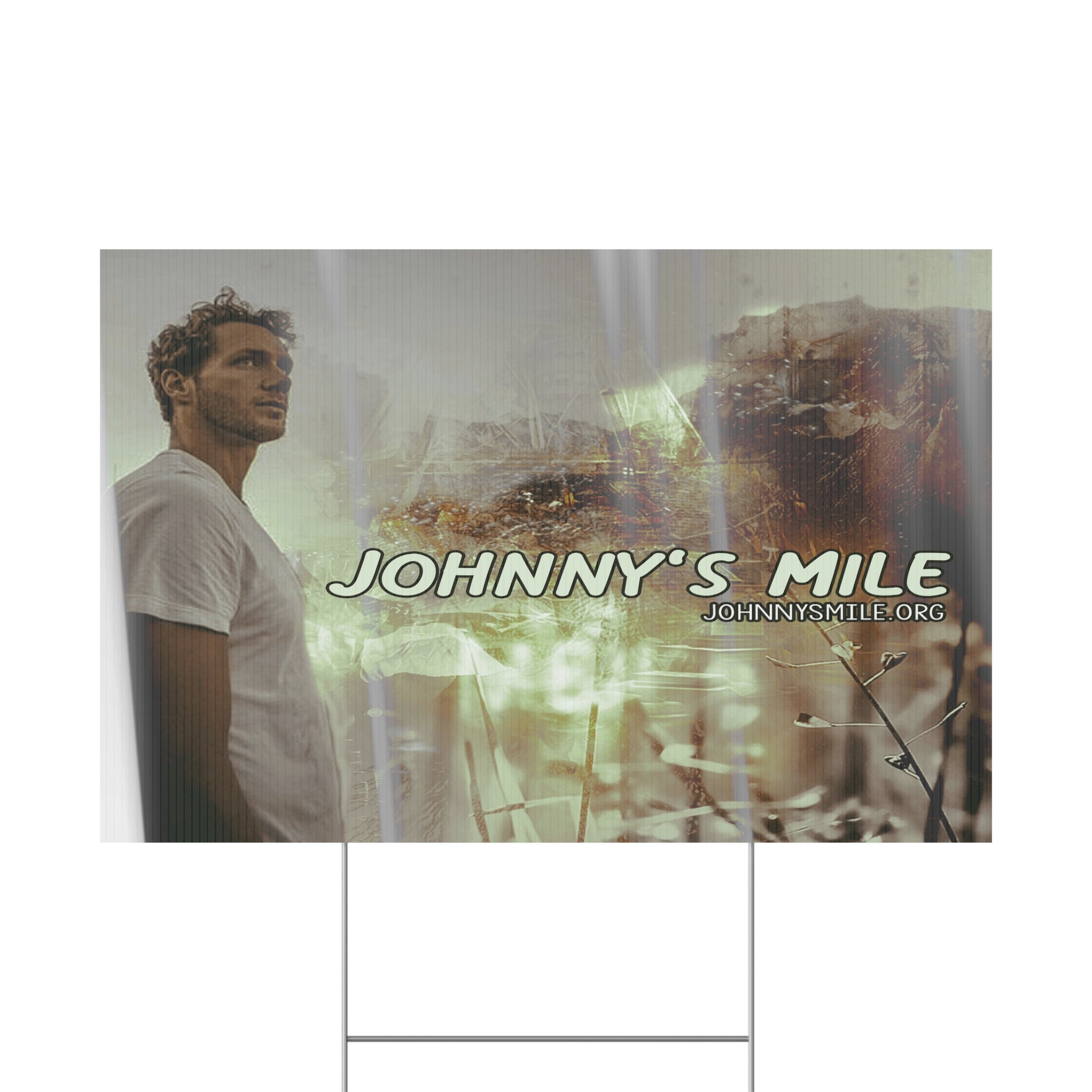 Johnny's Mile Yard Sign