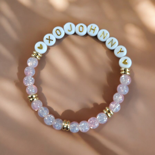 Xo Johnny Pink Valentine's Day Stretch Bracelet