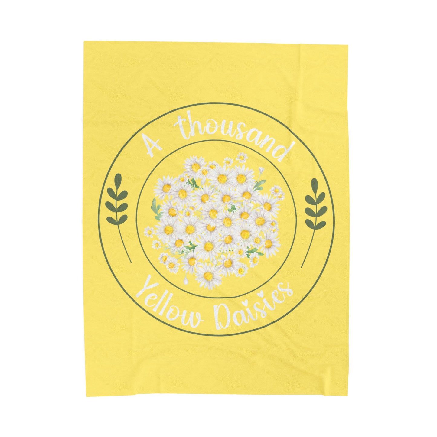 A Thousand Yellow Daisies Velveteen Plush Blanket