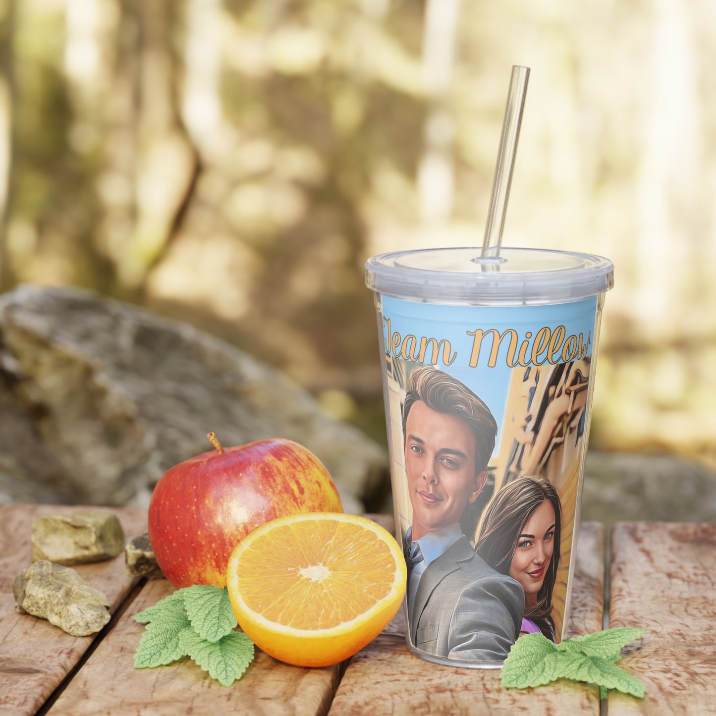 Plastic Tumbler with Straw