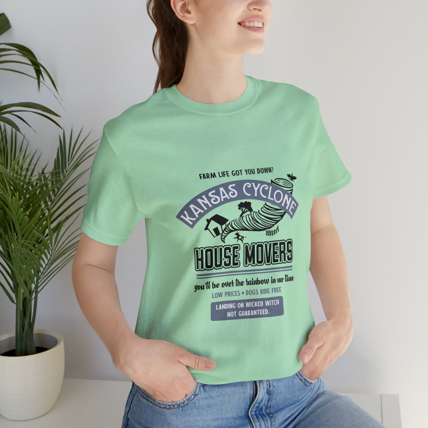 Wizard of Oz Kansas Cyclone House Movers Unisex Jersey Short Sleeve Tee