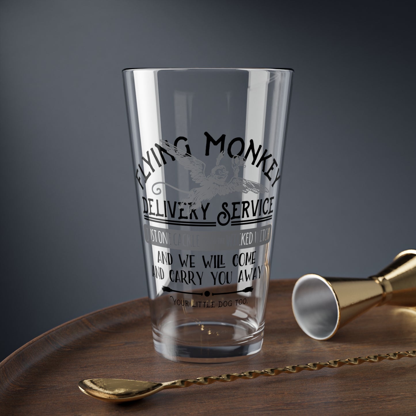 Wizard of Oz Flying Monkey's Delivery Service Mixing Glass