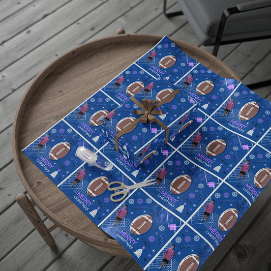 Matthew Christmas Football-Themed Wrapping Paper