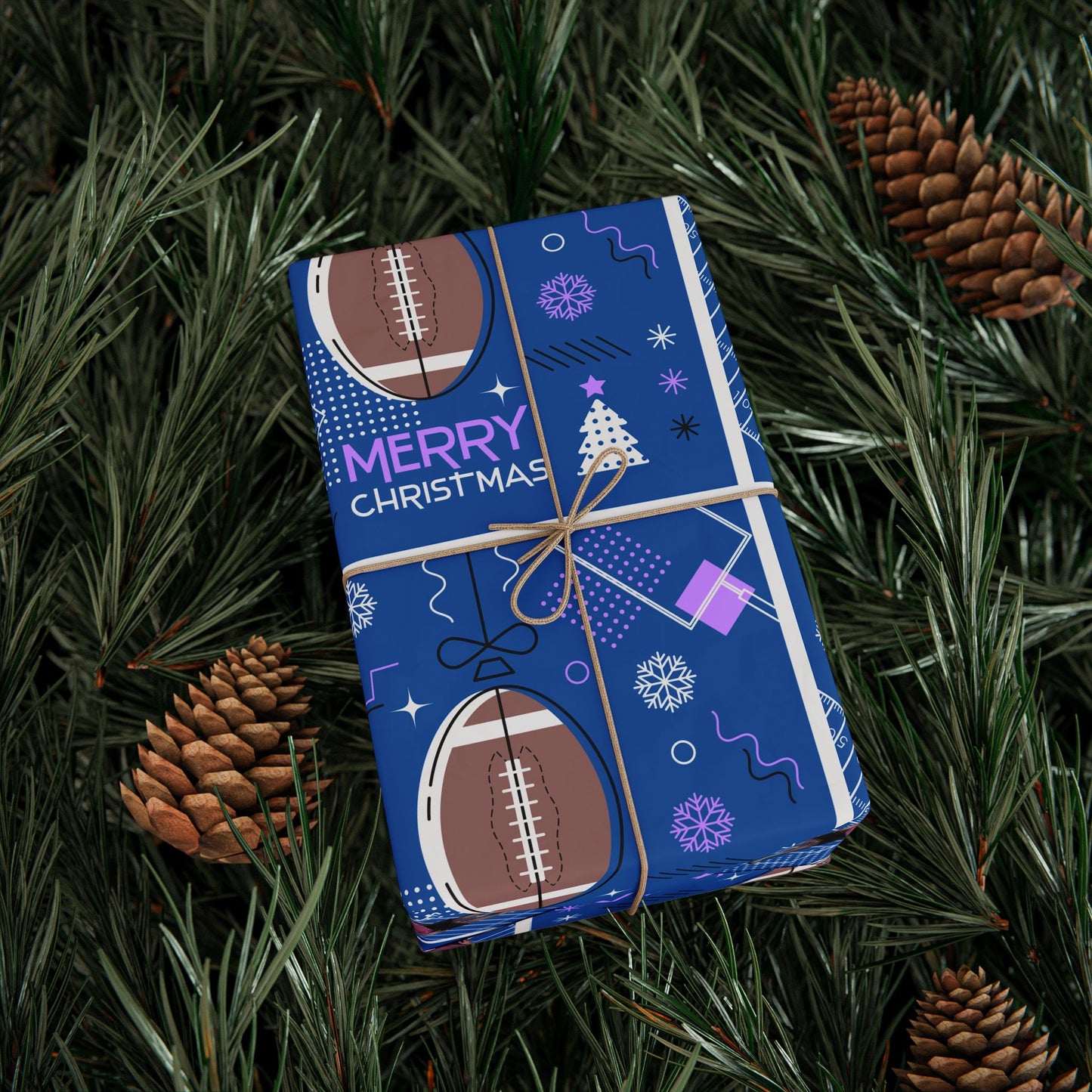 Matthew Christmas Football-Themed Wrapping Paper