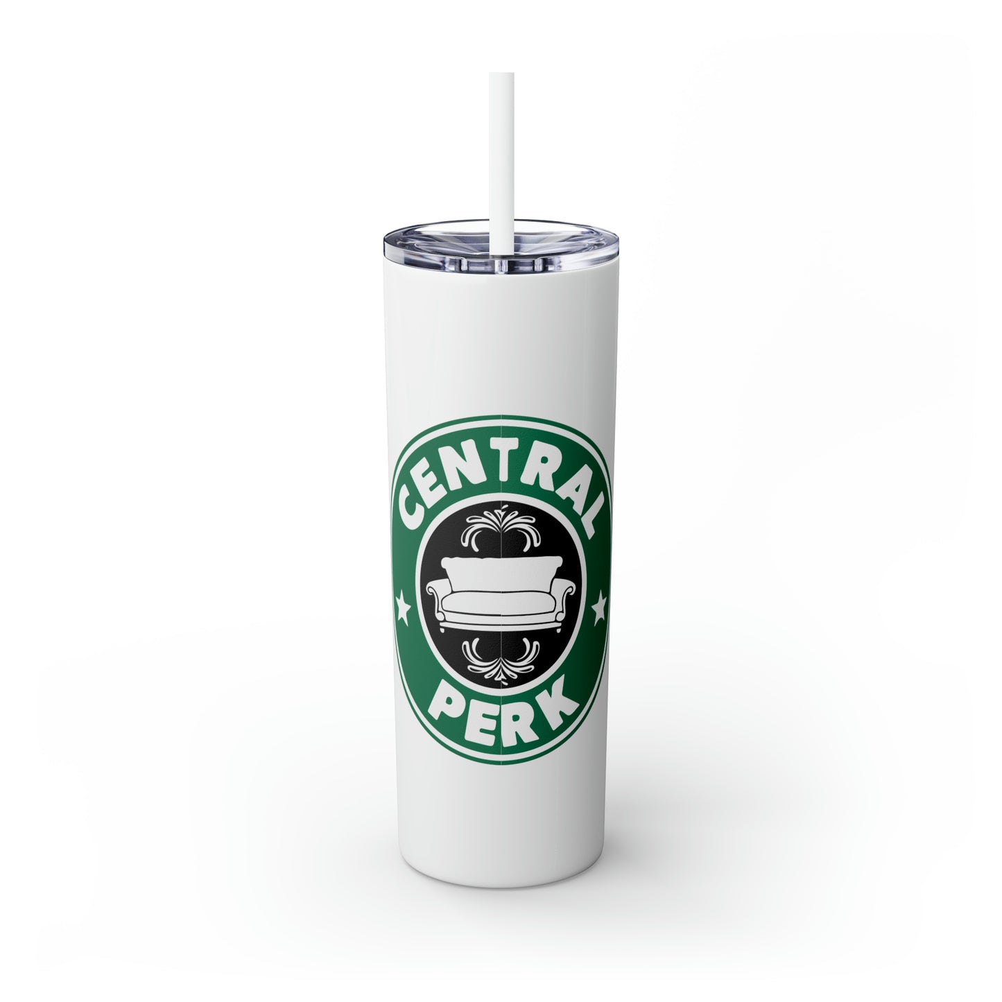 Friends Central Perk Skinny Tumbler with Straw, 20oz