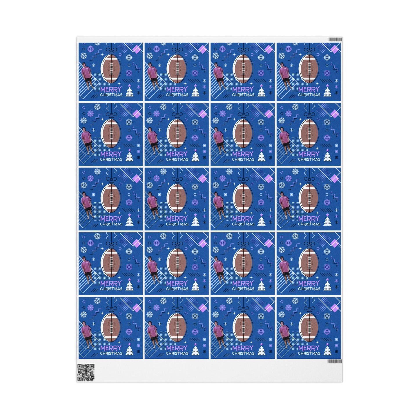 Matthew Christmas Football-Themed Wrapping Paper