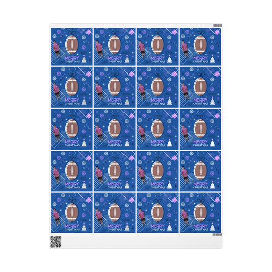 Matthew Christmas Football-Themed Wrapping Paper