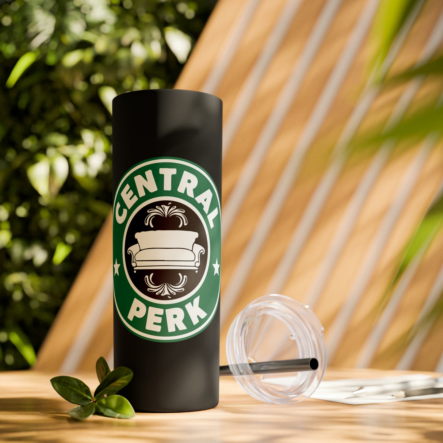 Friends Central Perk Skinny Tumbler with Straw, 20oz