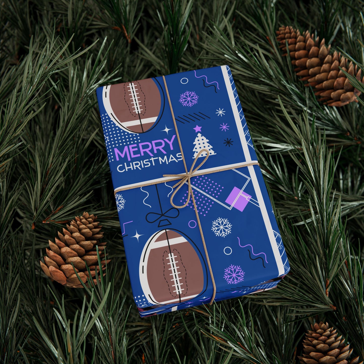 Matthew Christmas Football-Themed Wrapping Paper