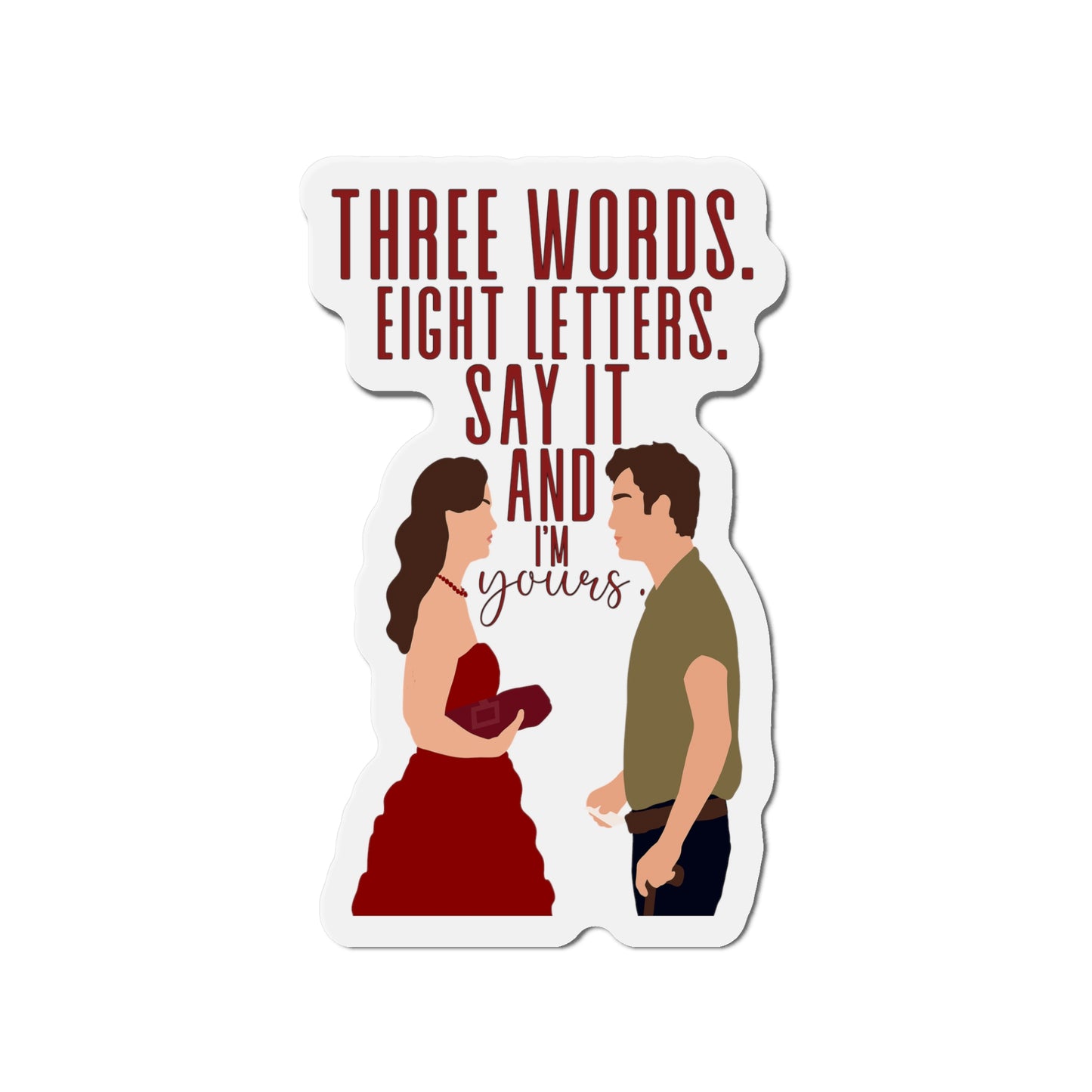 Three Words Eight Letters Chuck & Blair Kiss-Cut Magnets