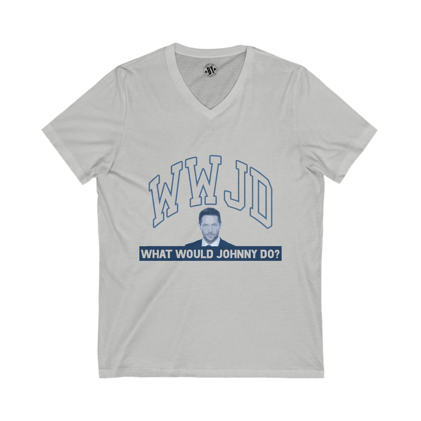 What Would Johnny Do Justice for Unisex Jersey Short Sleeve V-Neck Tee