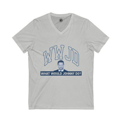 What Would Johnny Do Justice for Unisex Jersey Short Sleeve V-Neck Tee