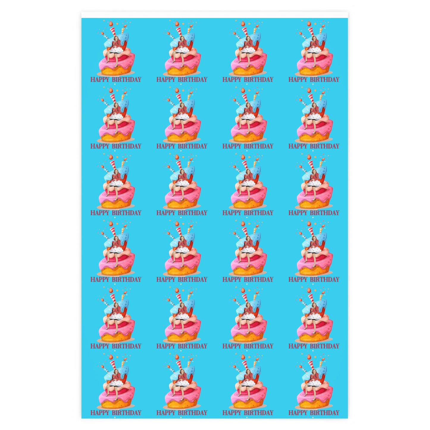 Judy Garland Blue Happy Birthday Wrapping Paper