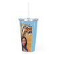 Plastic Tumbler with Straw