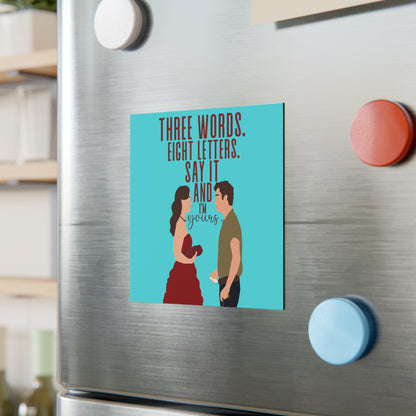 Three Words Eight Letters Chuck & Blair Square Magnet