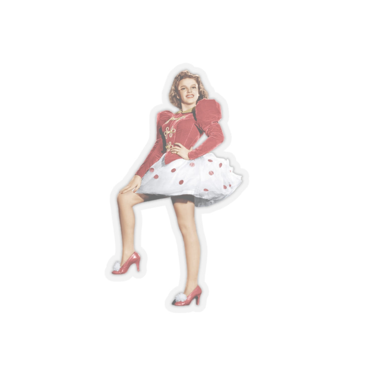 Judy Garland Red Polka Dot Kiss-Cut Sticker