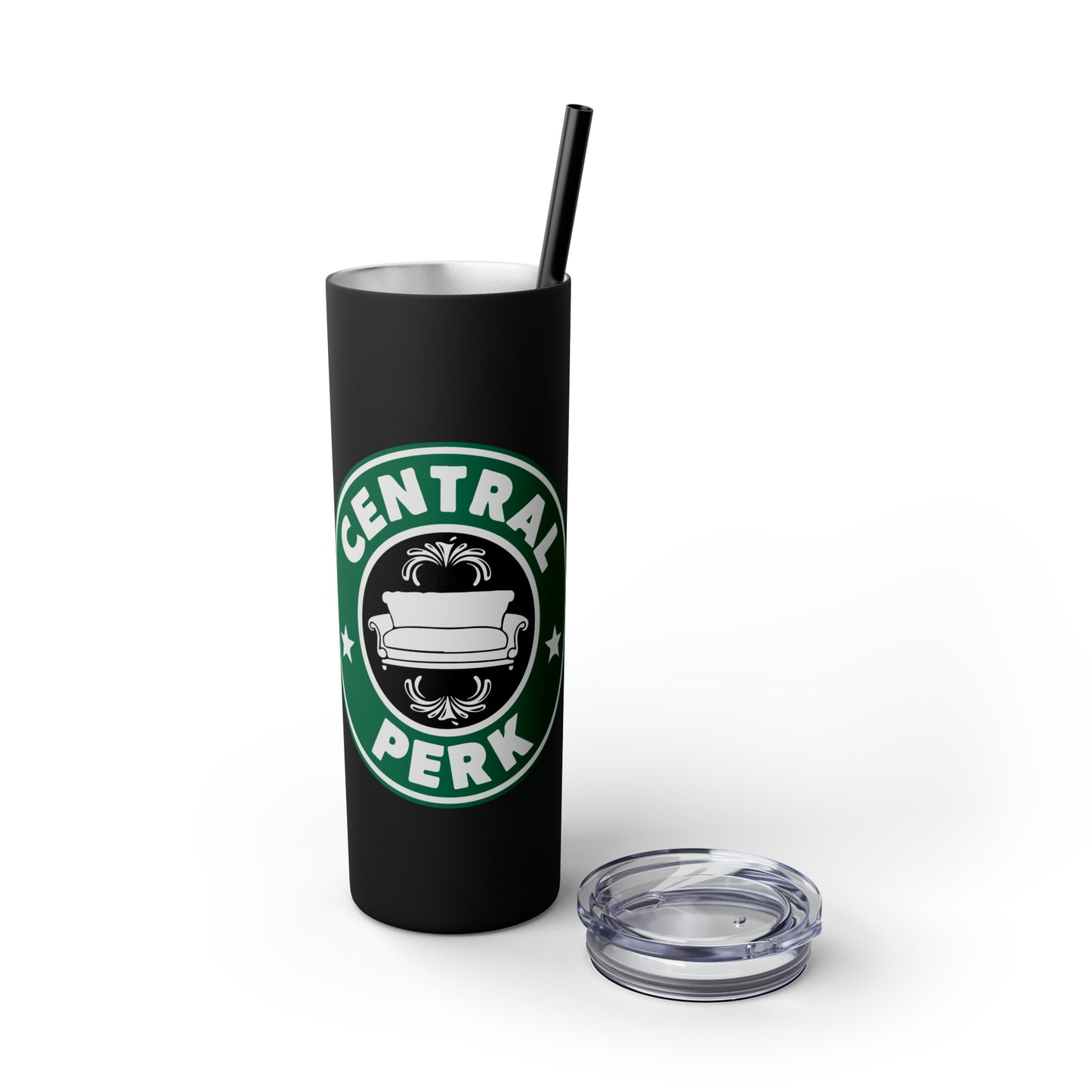 Friends Central Perk Skinny Tumbler with Straw, 20oz