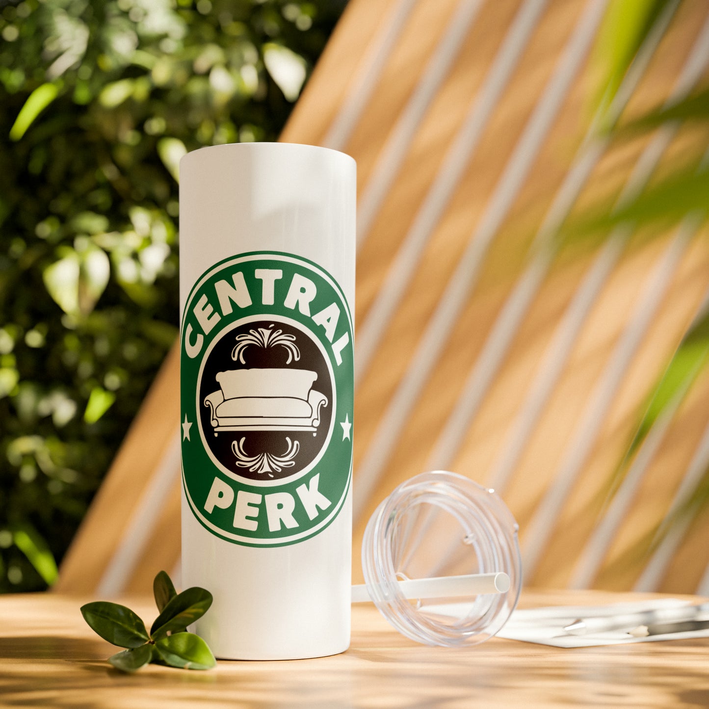 Friends Central Perk Skinny Tumbler with Straw, 20oz