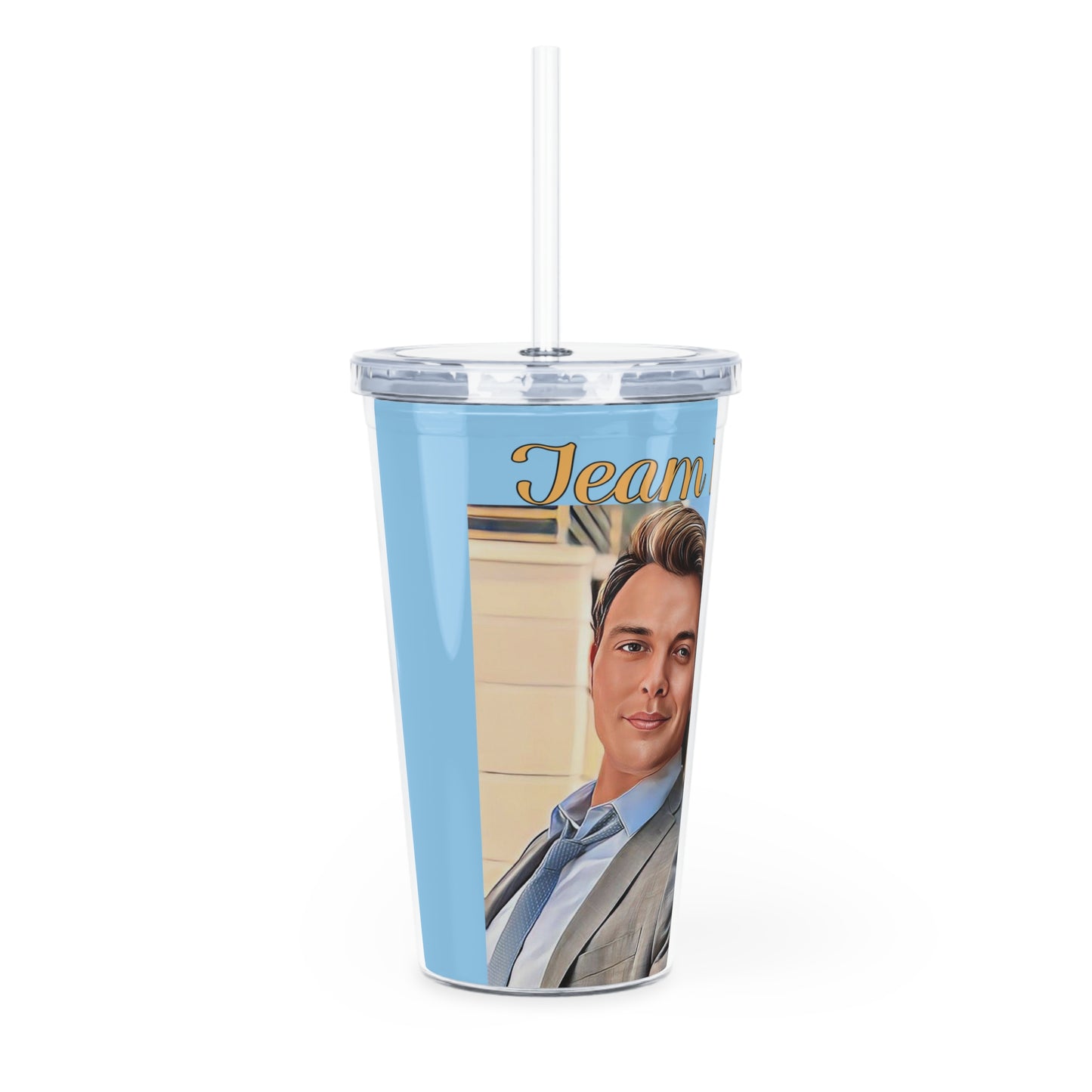 Plastic Tumbler with Straw