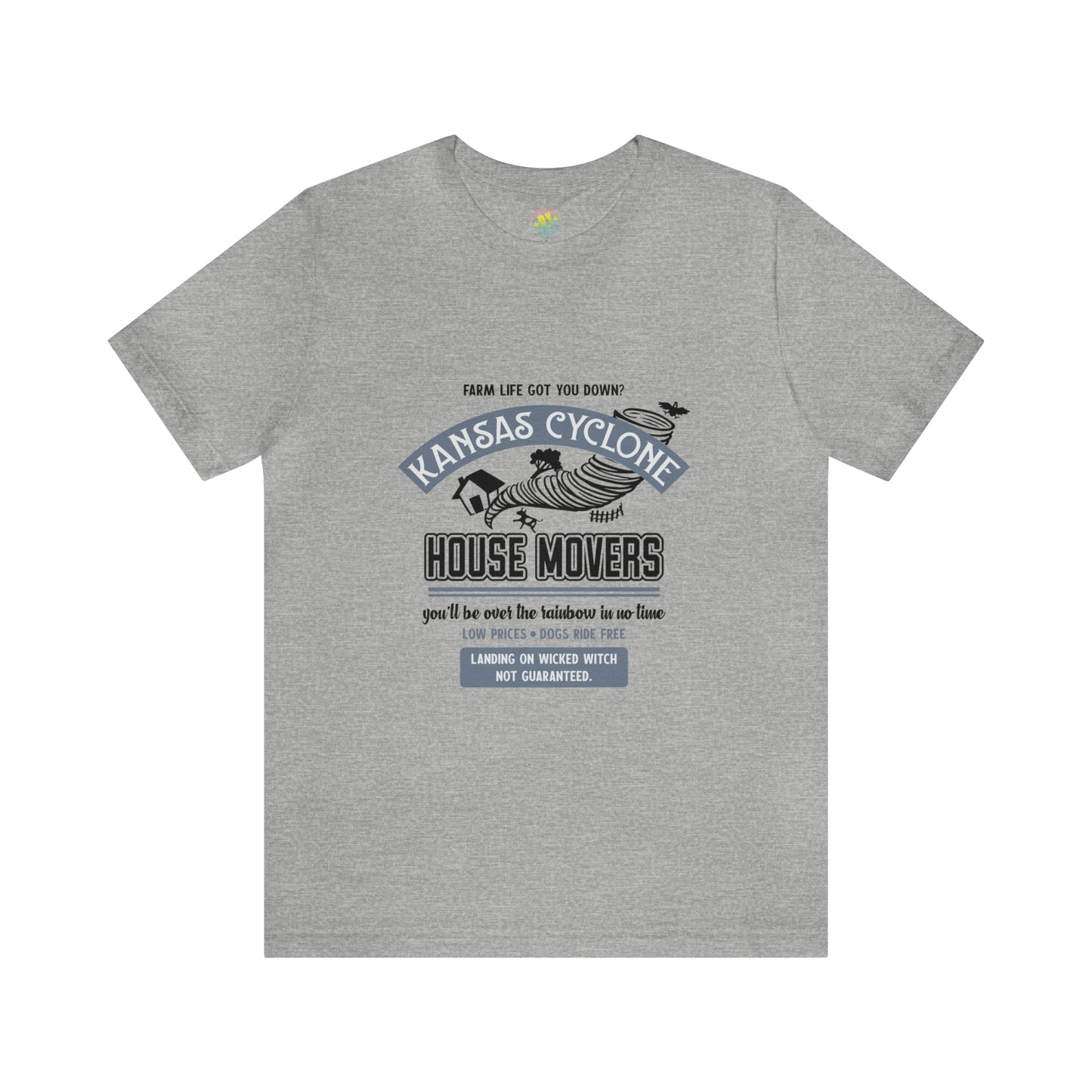 Wizard of Oz Kansas Cyclone House Movers Unisex Jersey Short Sleeve Tee