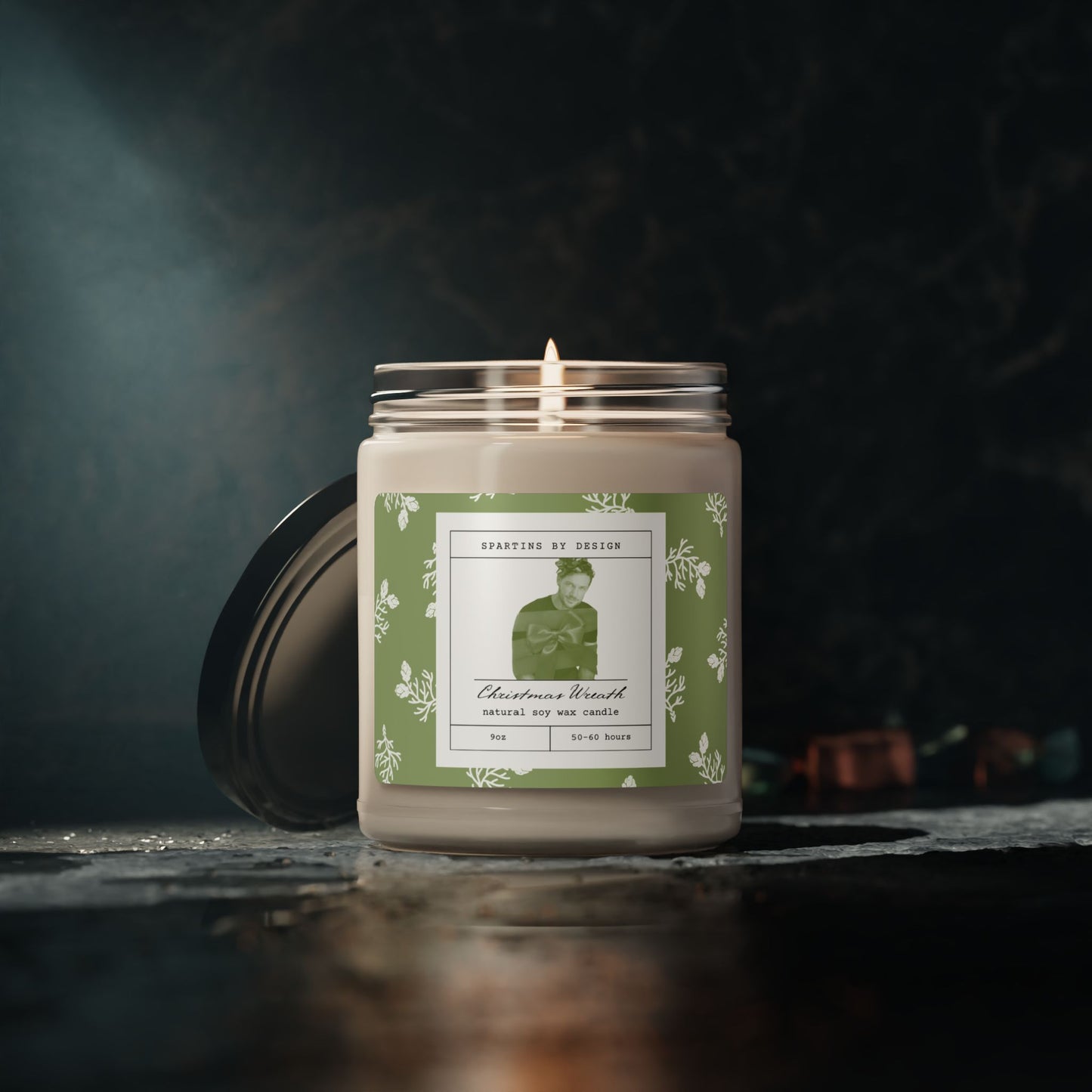 Johnny Wactor Christmas Wreath Scented Soy Candle, 9oz