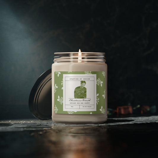 Johnny Wactor Christmas Wreath Scented Soy Candle, 9oz