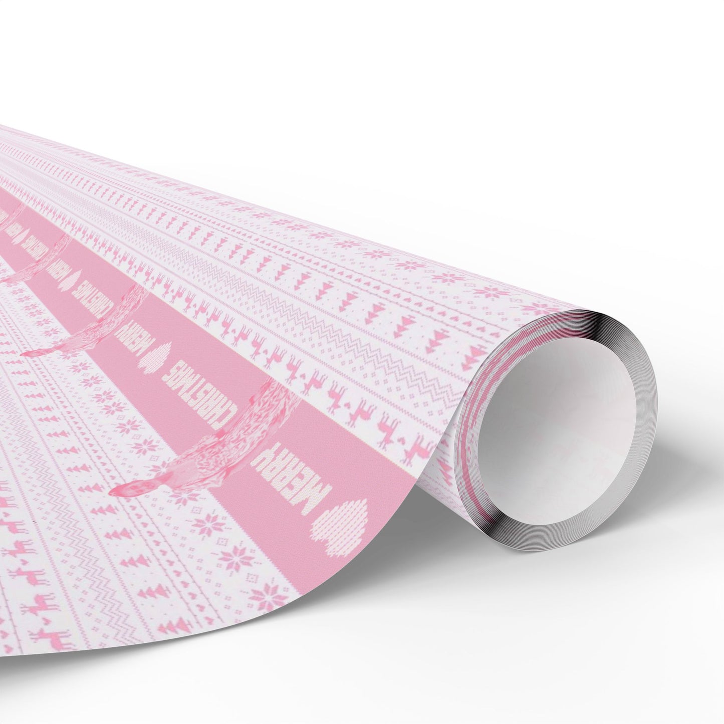Emily Pink Merry Christmas Wrapping Paper Roll