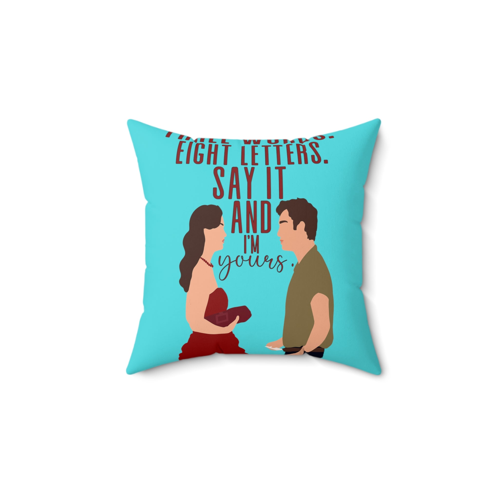 Three Words Eight Letters Chuck and Blair Spun Polyester Square Pillow