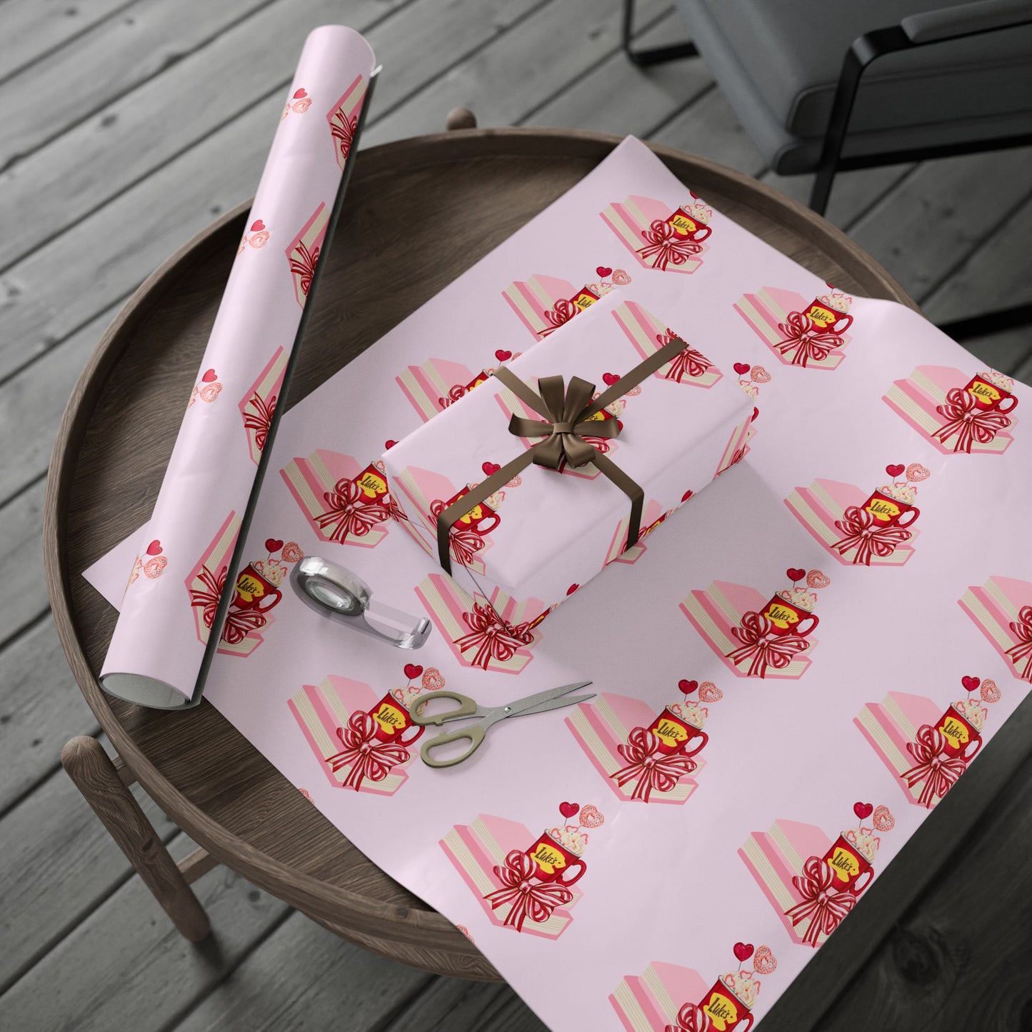 Gilmore Girls Luke's Pink and Red Wrapping Paper