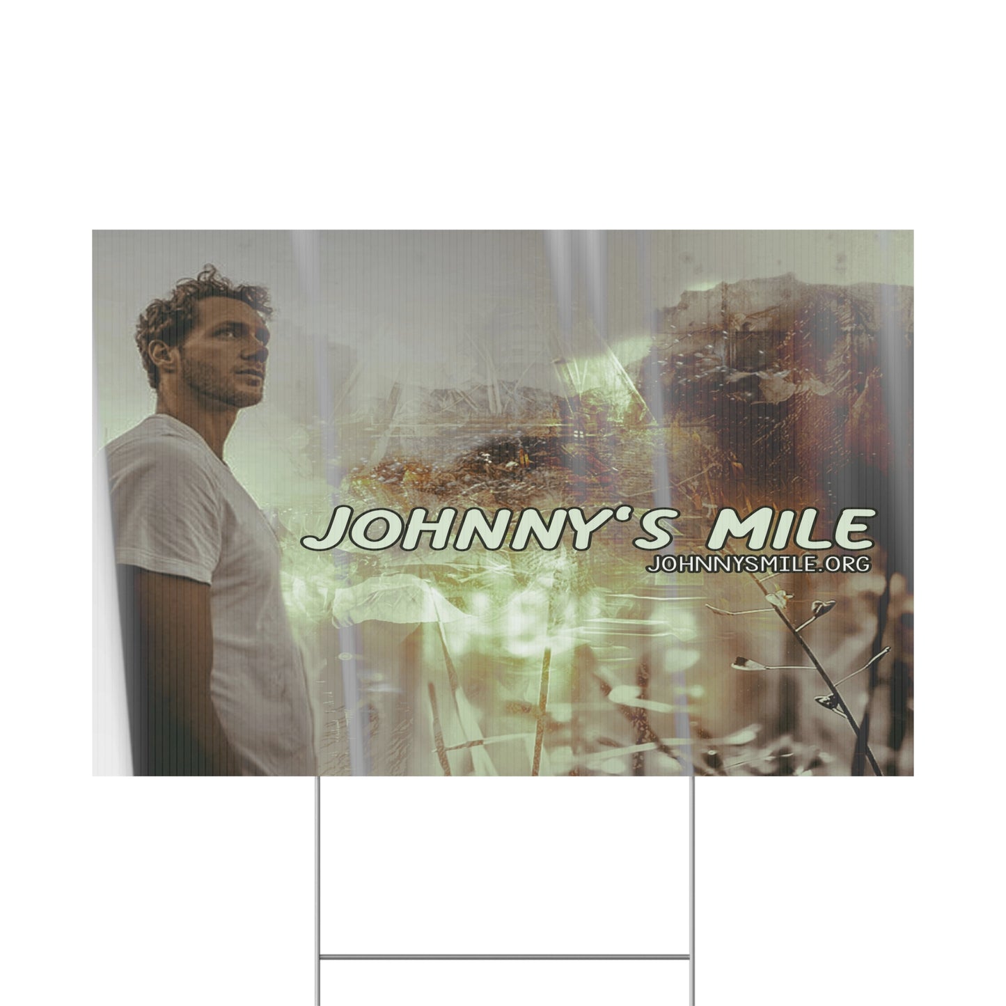 Johnny's Mile Yard Sign