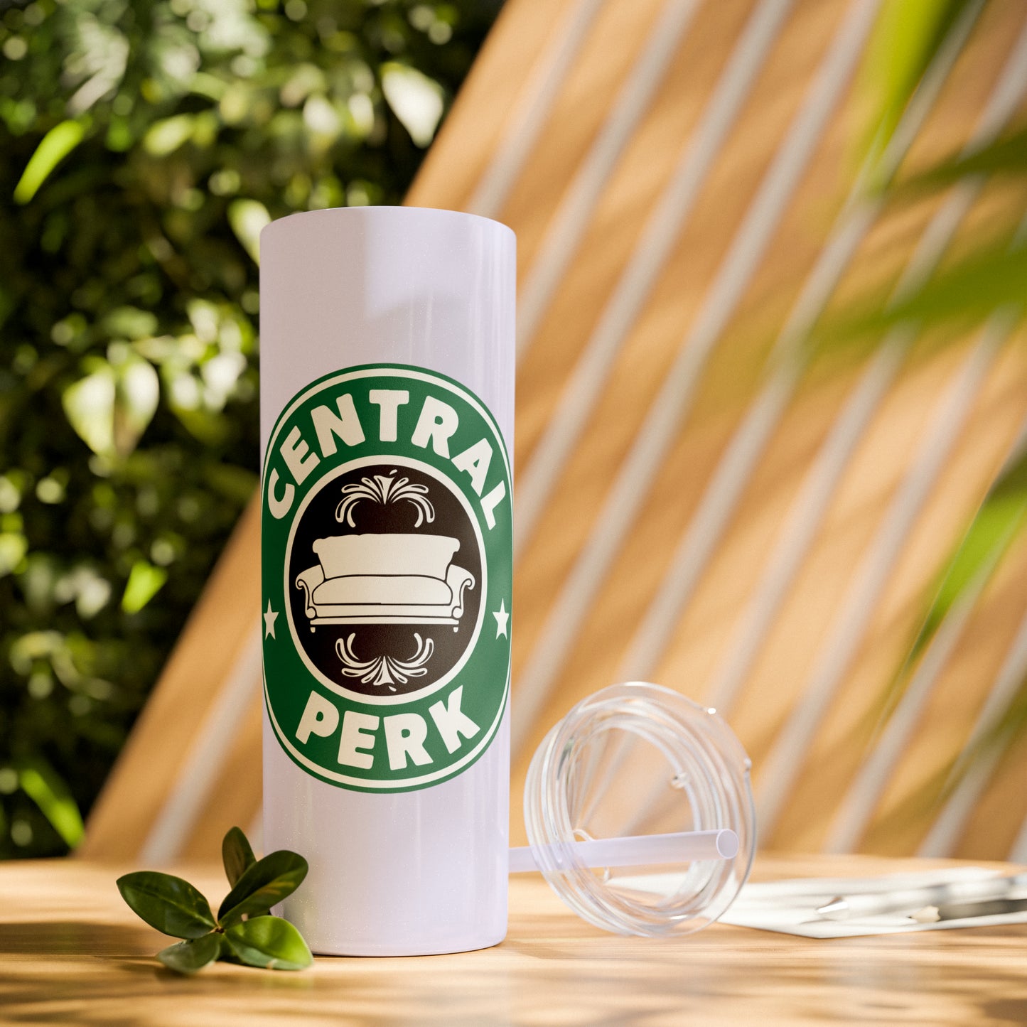 Friends Central Perk Skinny Tumbler with Straw, 20oz