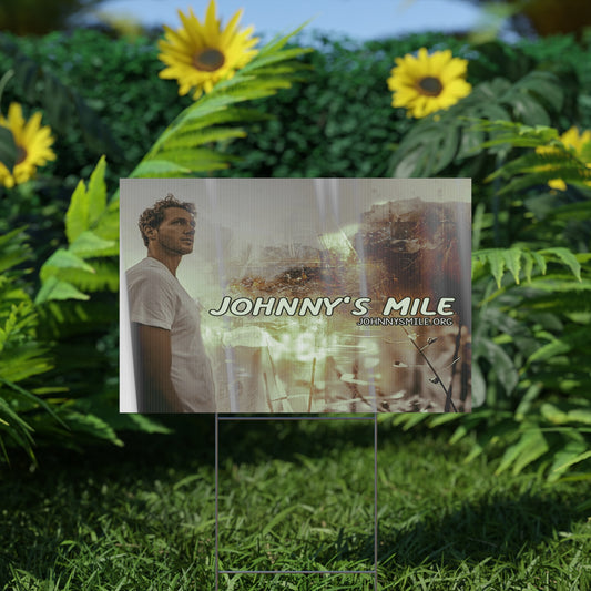 Johnny's Mile Yard Sign