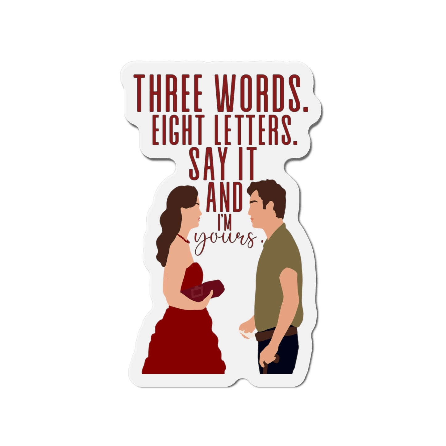 Three Words Eight Letters Chuck & Blair Kiss-Cut Magnets