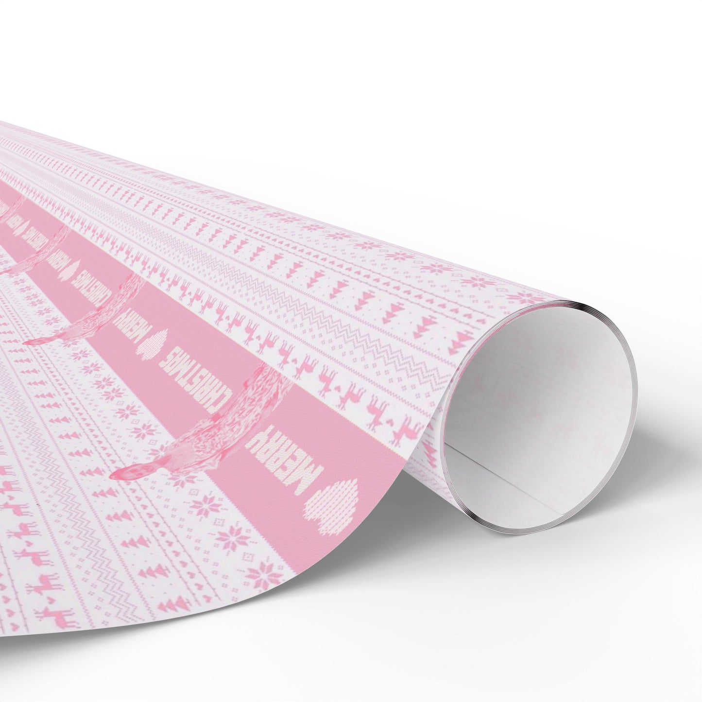 Emily Pink Merry Christmas Wrapping Paper Roll