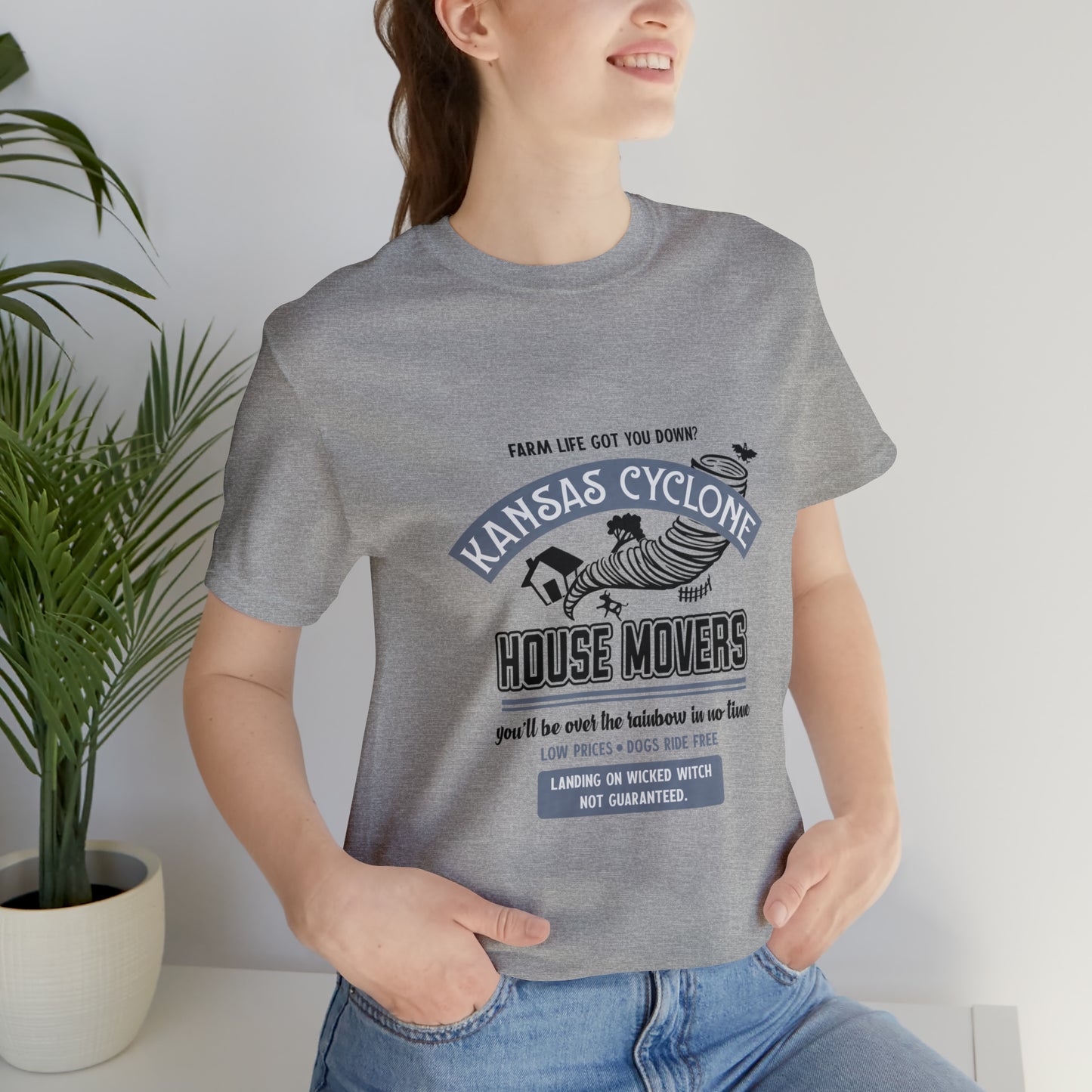 Wizard of Oz Kansas Cyclone House Movers Unisex Jersey Short Sleeve Tee
