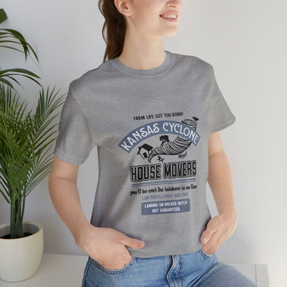 Wizard of Oz Kansas Cyclone House Movers Unisex Jersey Short Sleeve Tee