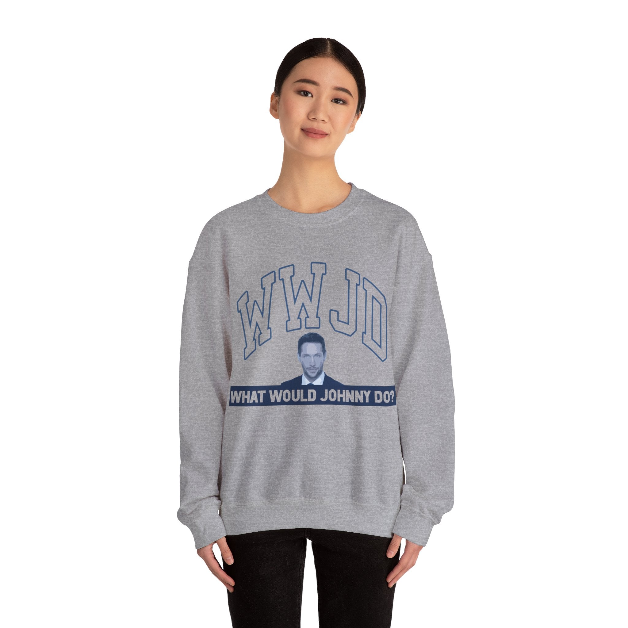 What Would Johnny Do Justice for Johnny Unisex Heavy Blend™ Crewneck Sweatshirt