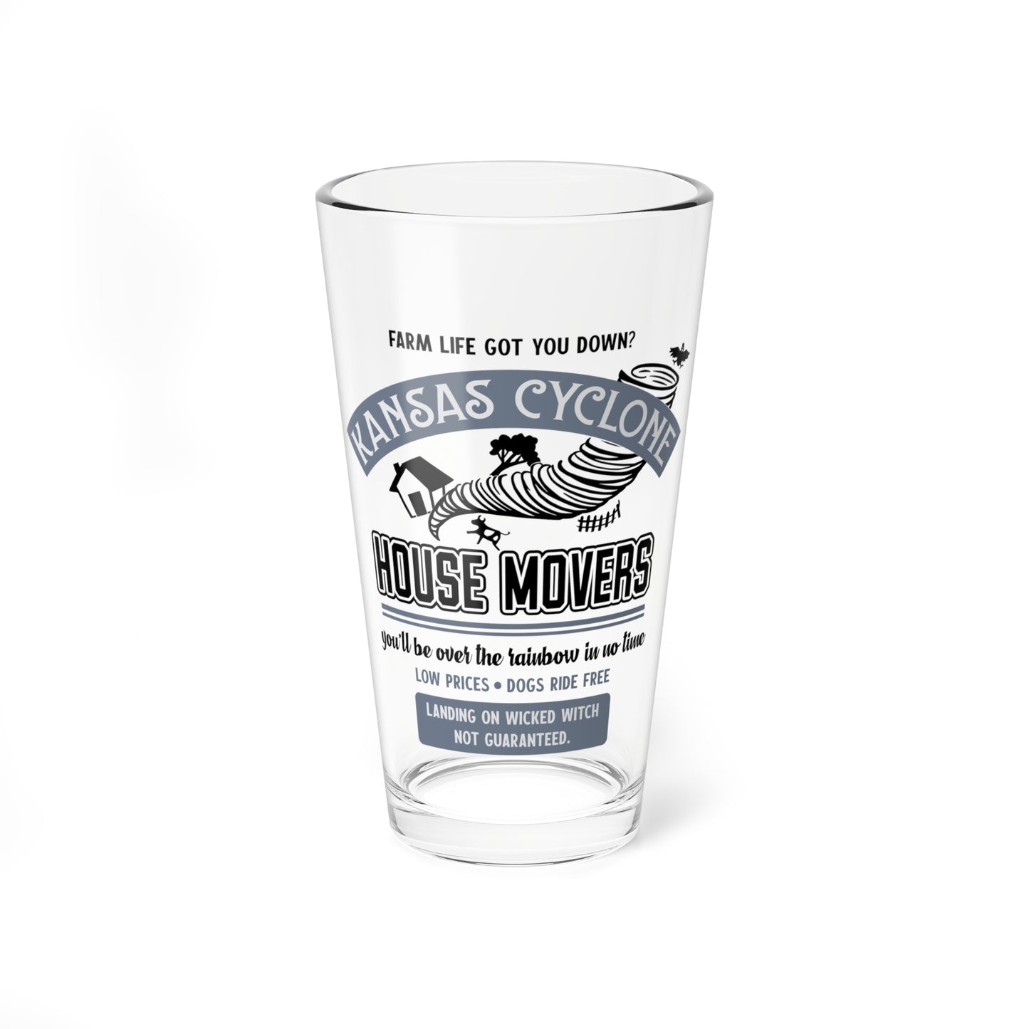 Wizard of Oz Kansas Cyclone House Movers Mixing Glass
