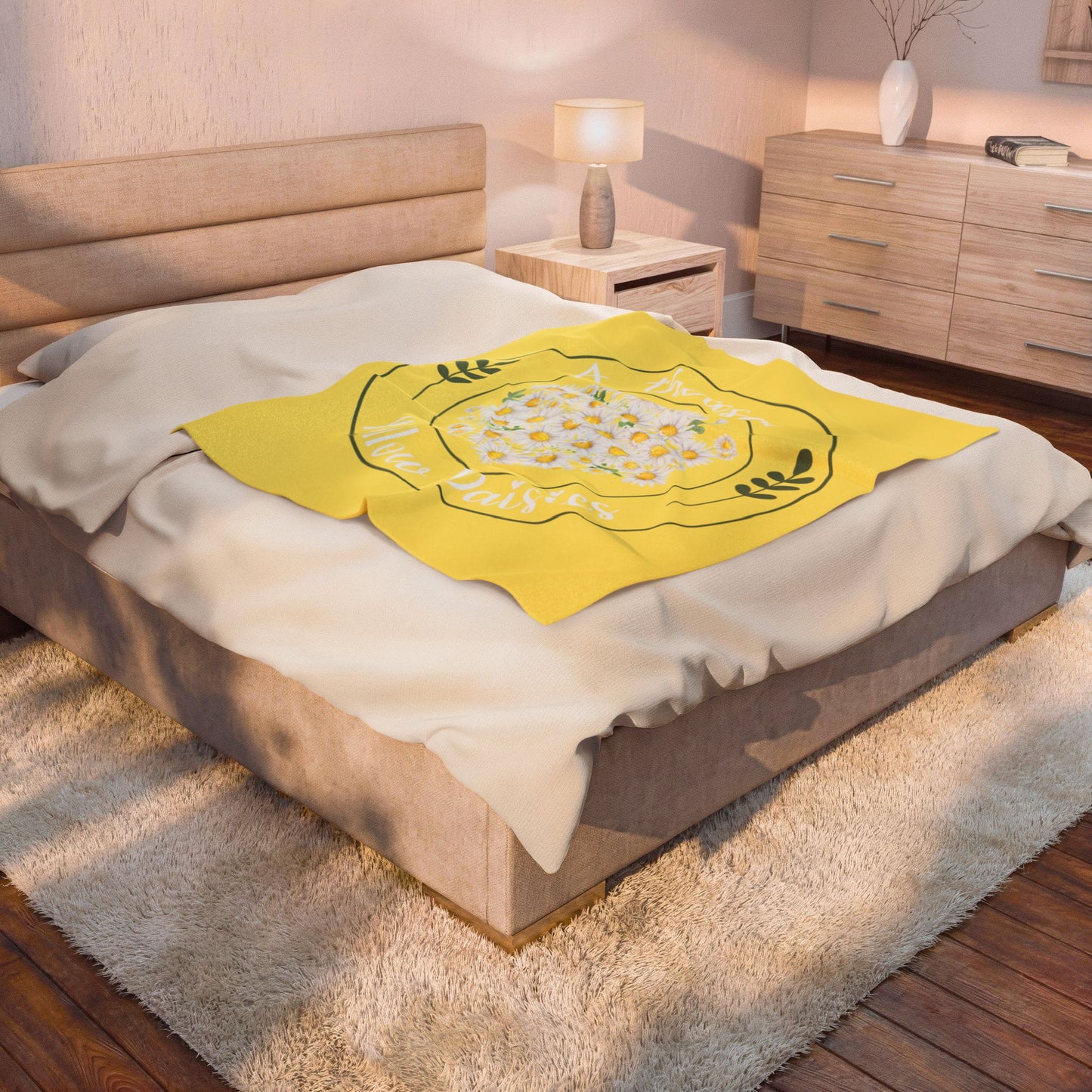 A Thousand Yellow Daisies Velveteen Plush Blanket