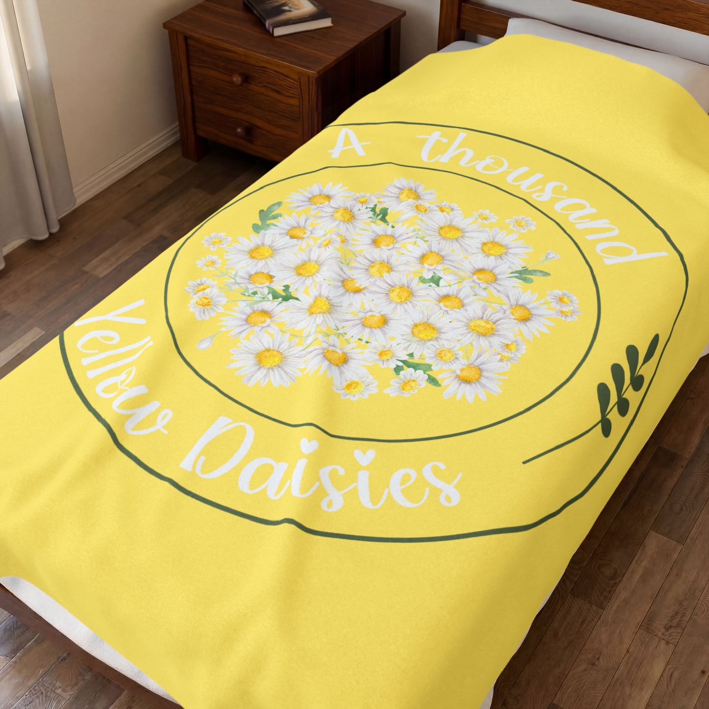 A Thousand Yellow Daisies Velveteen Plush Blanket