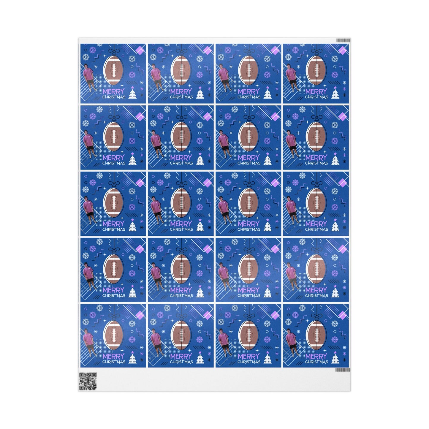 Matthew Christmas Football-Themed Wrapping Paper