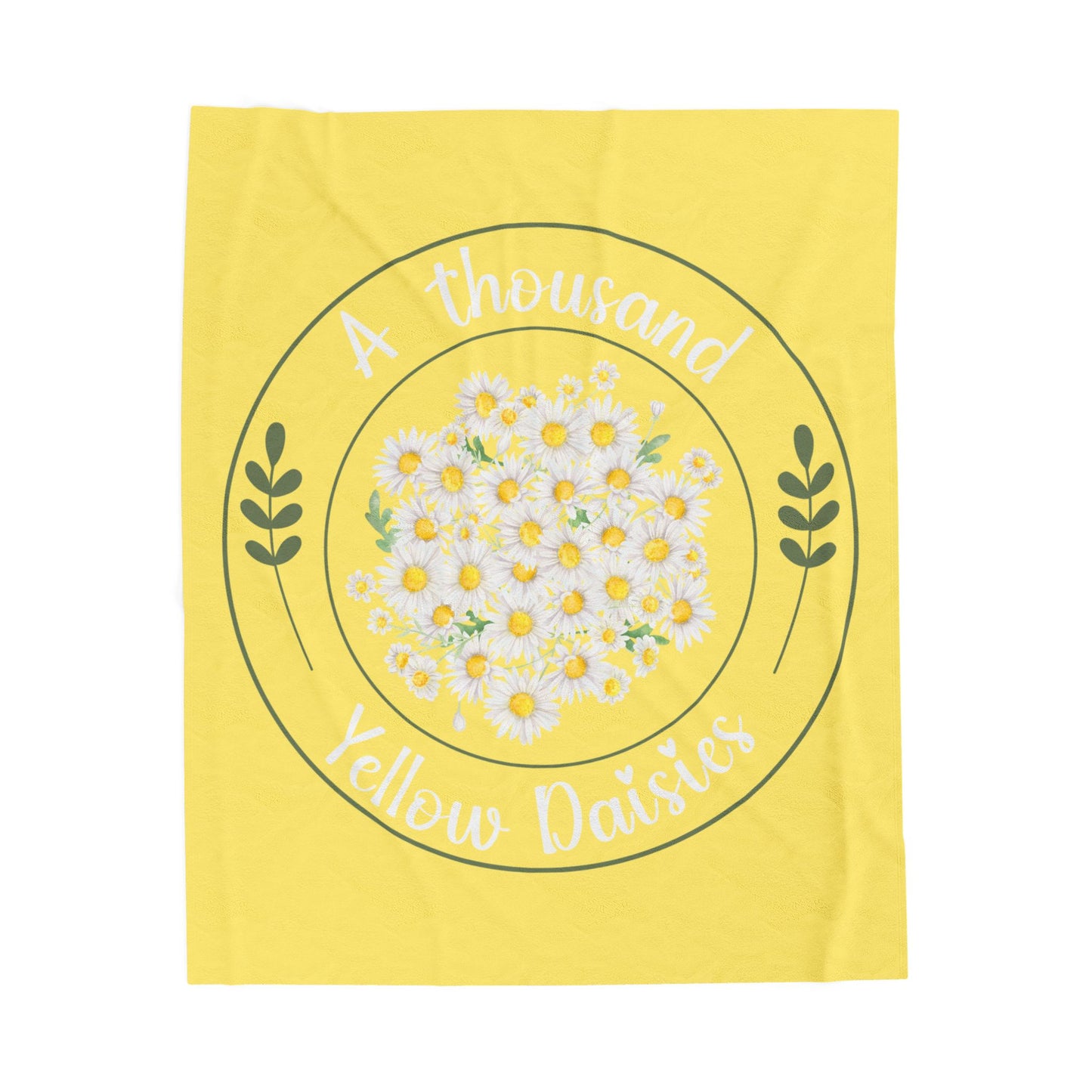 A Thousand Yellow Daisies Velveteen Plush Blanket