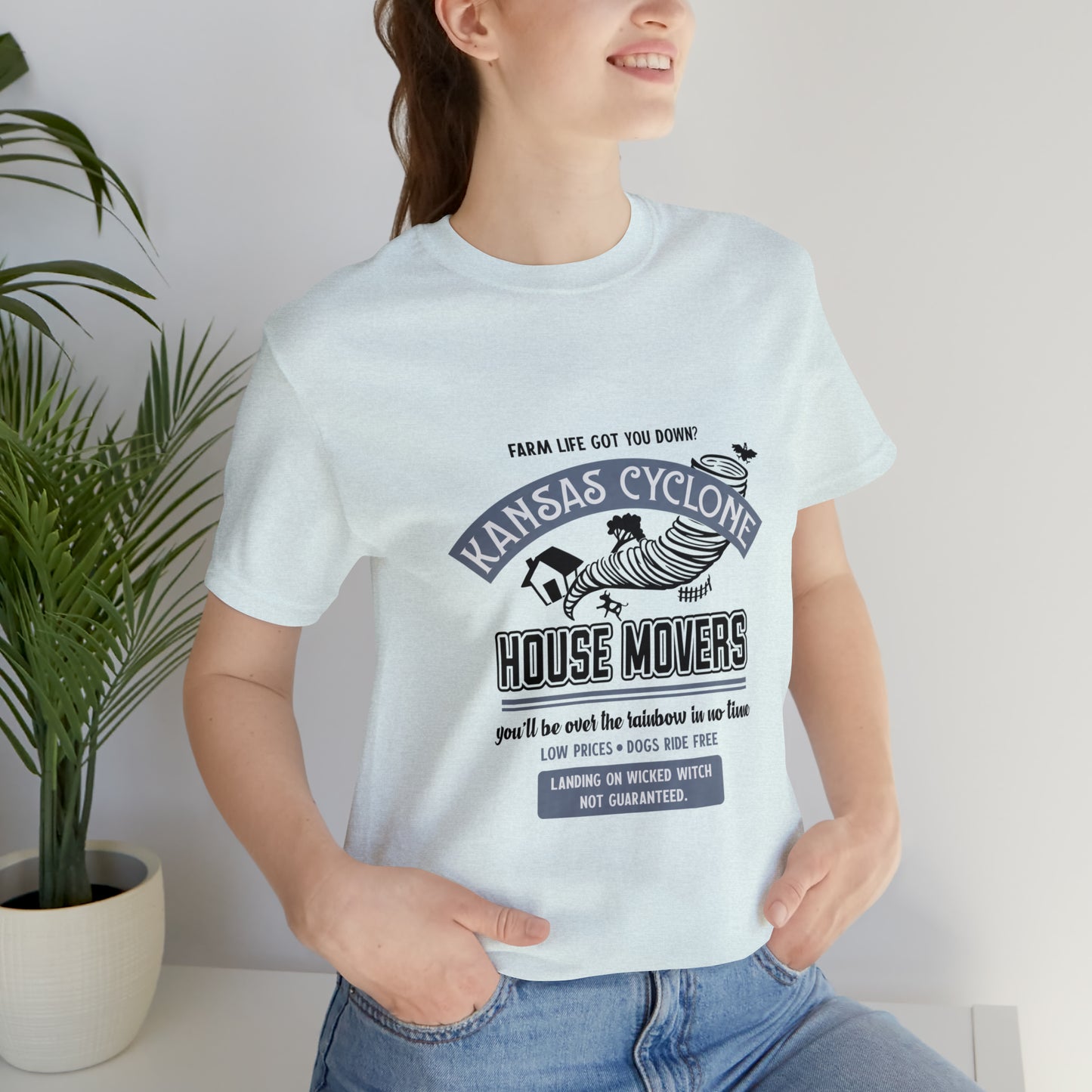 Wizard of Oz Kansas Cyclone House Movers Unisex Jersey Short Sleeve Tee