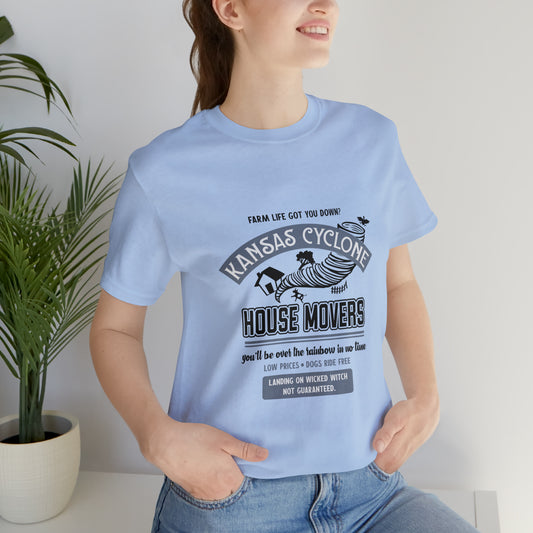 Wizard of Oz Kansas Cyclone House Movers Unisex Jersey Short Sleeve Tee