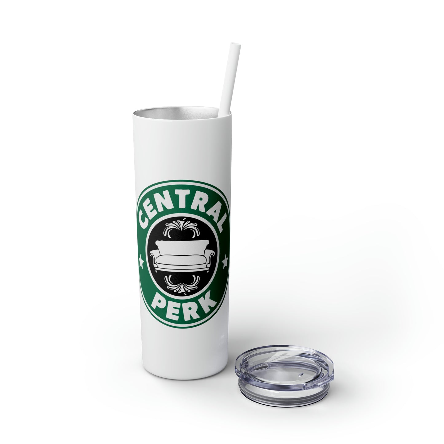 Friends Central Perk Skinny Tumbler with Straw, 20oz
