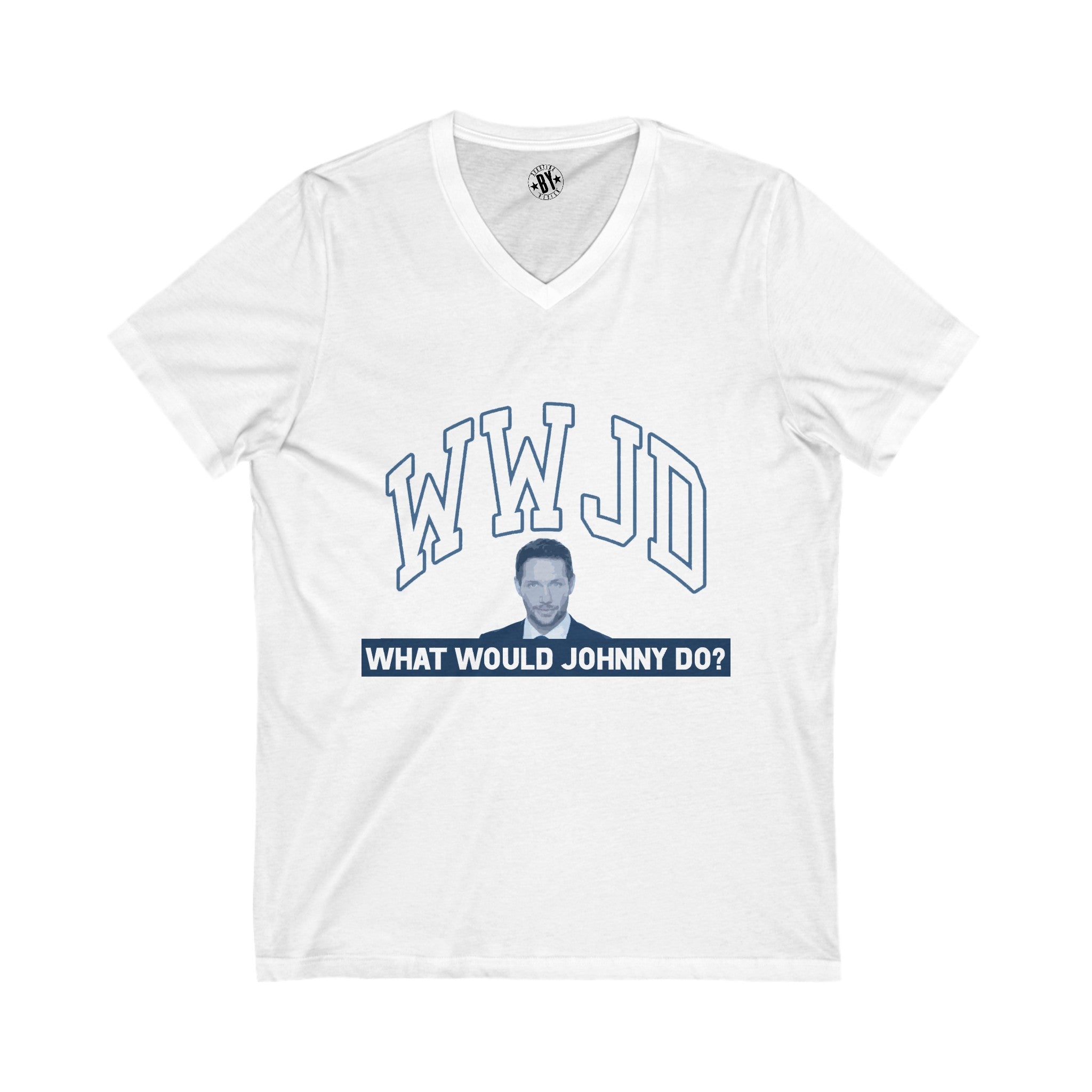 What Would Johnny Do Justice for Unisex Jersey Short Sleeve V-Neck Tee