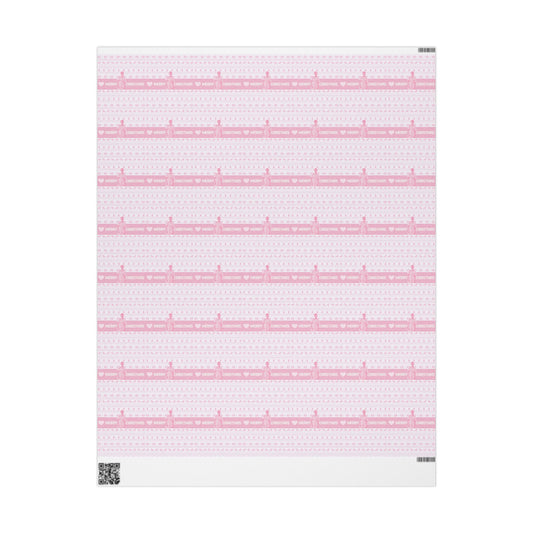 Emily Pink Merry Christmas Wrapping Paper Roll