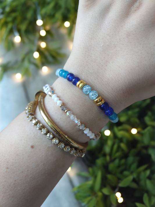Johnny Shades of Blue Stretch Bracelet