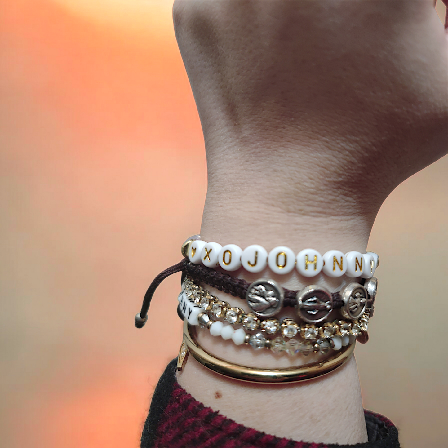 Xo Johnny Pink Valentine's Day Stretch Bracelet
